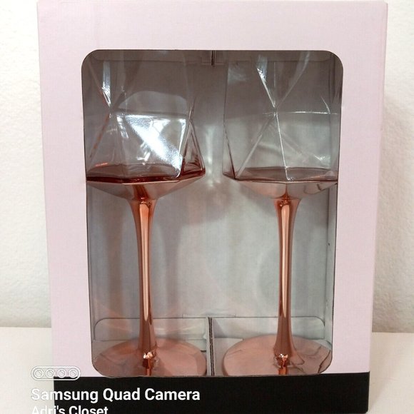 Rachel Zoe | Dining | Rachel Zoe Long Stem Wine Glasses Rose Gold | Poshmark